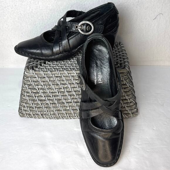 Joseph Seibel Shoes - Josef Seibel Marissa Black Leather Mary Jane Heel Pump Shoes Size US 7-7.5
